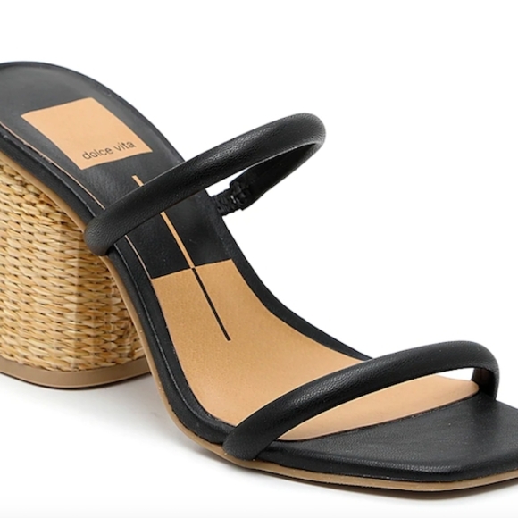 Dolce Vita Shoes - Dolce Vita Black Woven Heel Women's Sandals Size 9